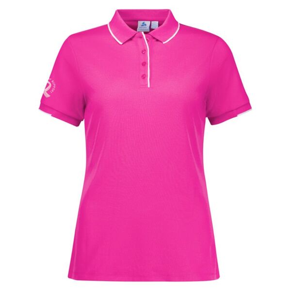  Womens Pink Short Sleeve Polo Thumbnail