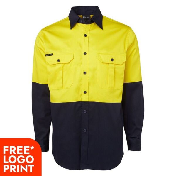 Mens Hi Vis Long Sleeve 190G Shirt Thumbnail